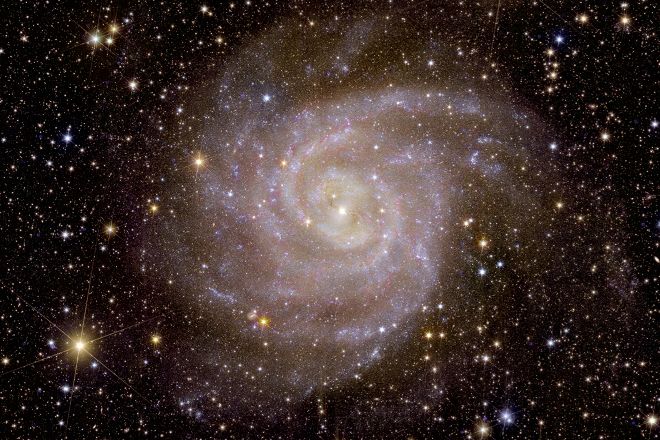 La Galaxia espiral IC 342, en la portada de <em>Nature</em>, imagen tomada por el telescopio de energía oscura Euclides.