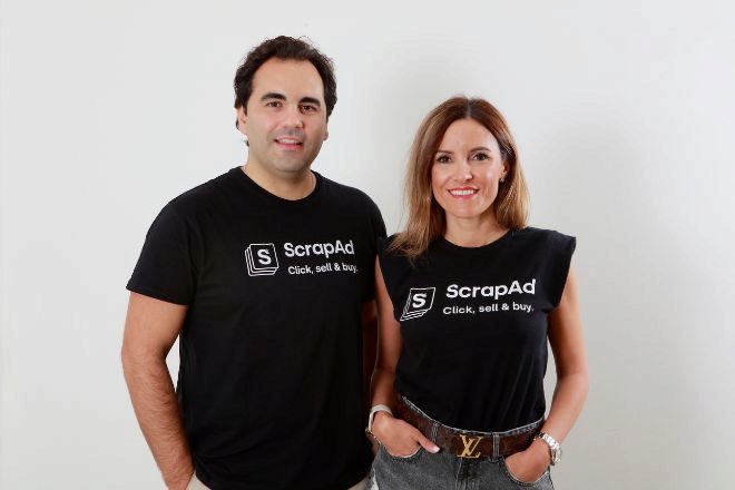 Samuel Ruiz, CEO de ScrapAd, y Sandra Montes, cofundadora de la compañía.