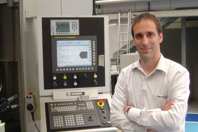 Pello Rodríguez, en la planta de Danobat, de la que es director general.