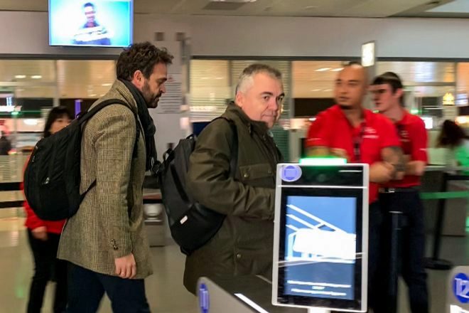 El secretario de Organización del PSOE, Santos Cerdán, a su llegada a Suiza para negociar con Junts, en una imagen de vídeo.