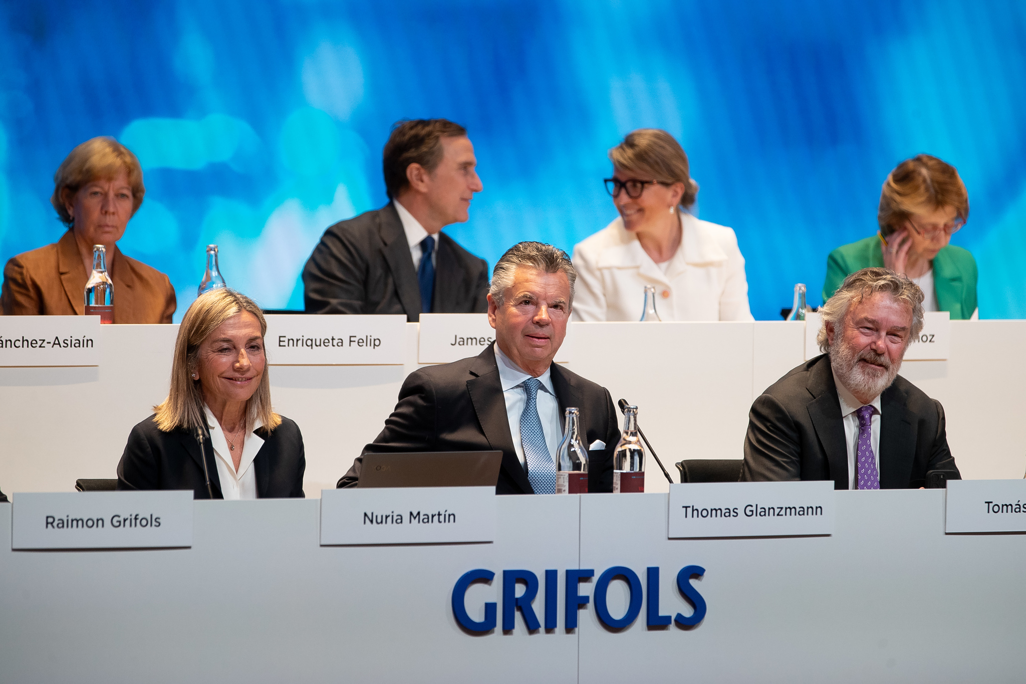 El presidente de Grifols, Thomas Glanzmann, en la pasada junta de accionistas.