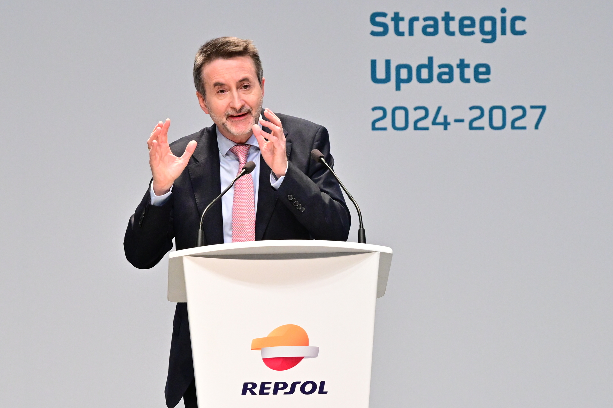Josu Jon Imaz, ayer en la presentación del plan estratégico de Repsol en al sede en Madrid.