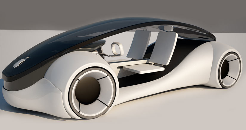 Recreación de un prototipo del Apple Car. No corresponde al prototipo del proyecto Titan.