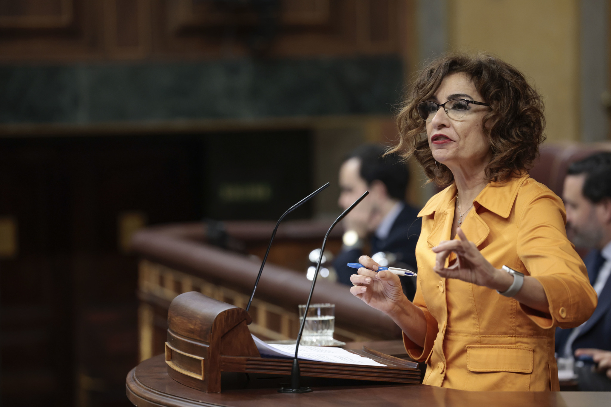 La vicepresidenta primera y ministra Hacienda, María Jesús Montero, este jueves en el Congreso.