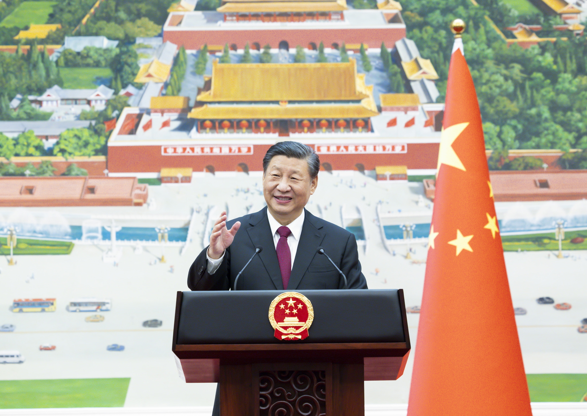 El presidente chino Xi Jinping en el Gran Saln del Pueblo de Pekn.