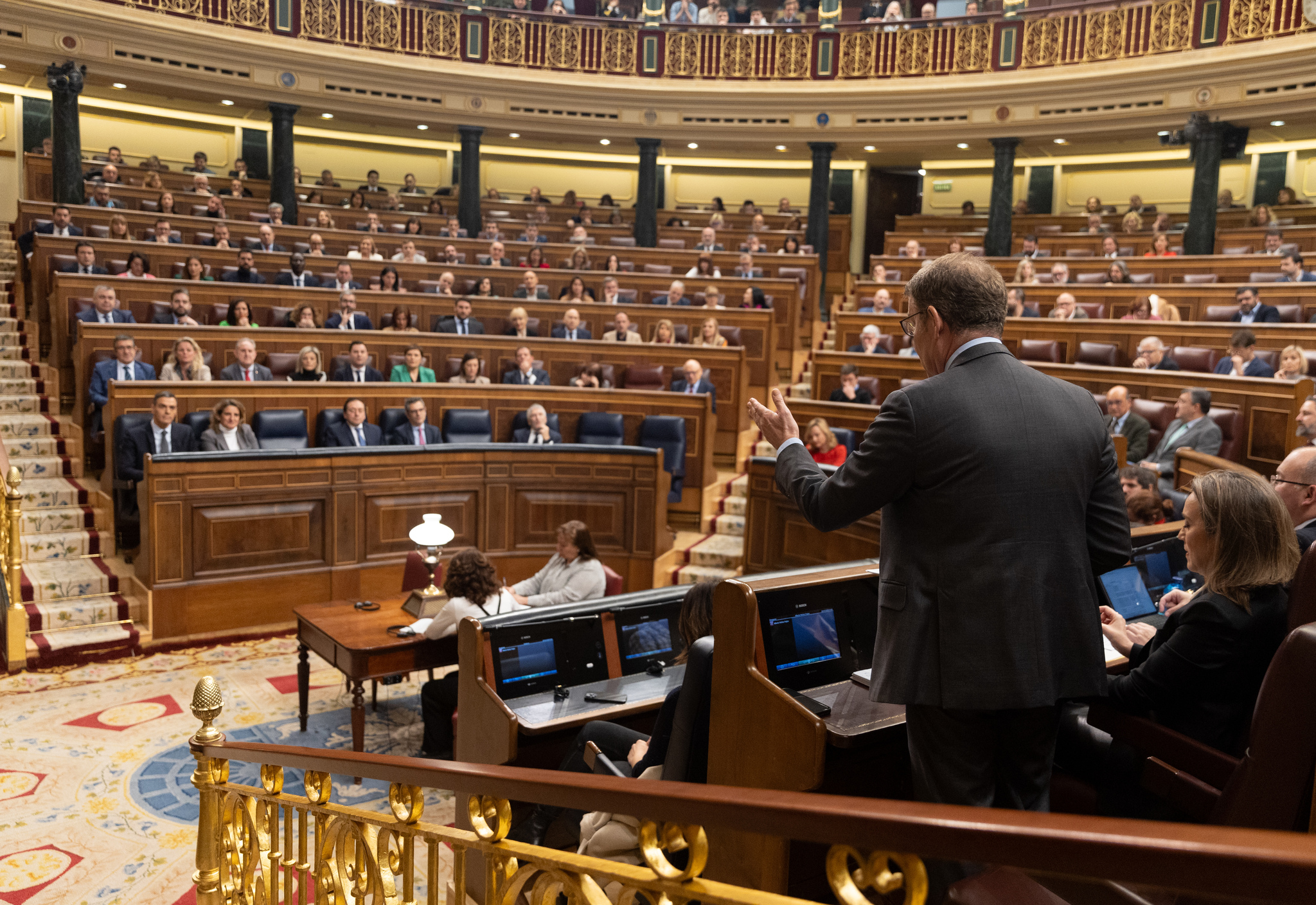 El lder de la oposicin y presidente del PP, Alberto Nez Feijo, en el Congreso de los Diputados.