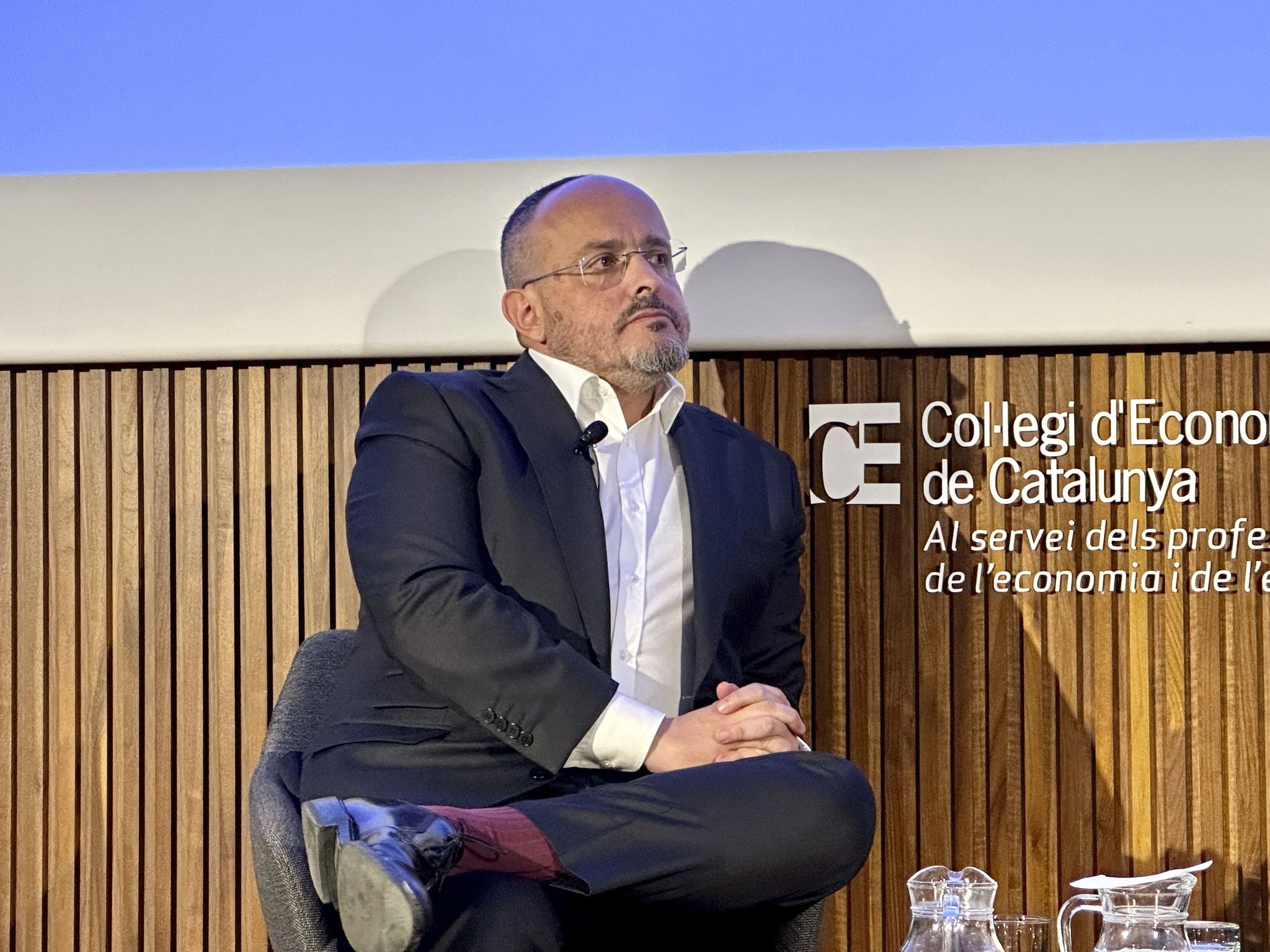 Alejandro Fernndez, en el Colegio de Economistas de Catalua, en una imagen remitida por esta organizacin.