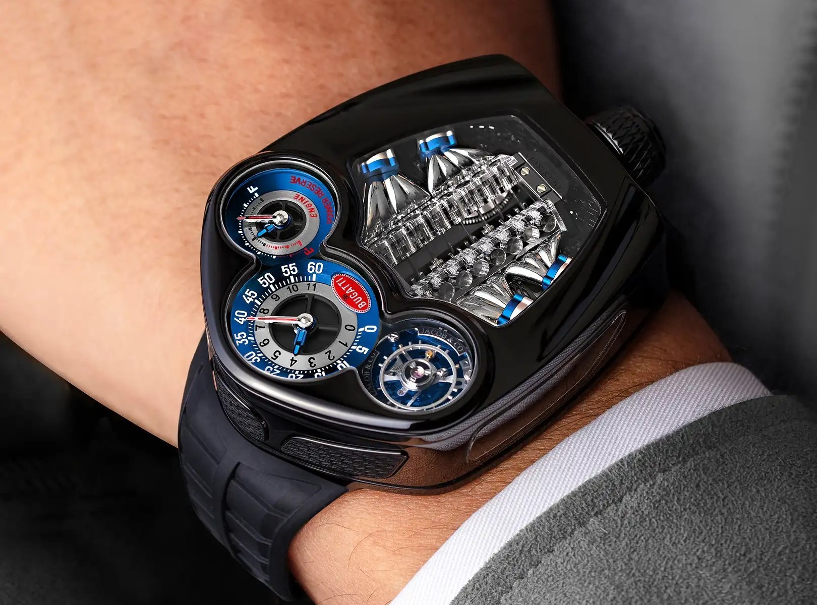 Bugatti Tourbillon de Jacob&Co: El reloj de lujo con motor de 16 ...