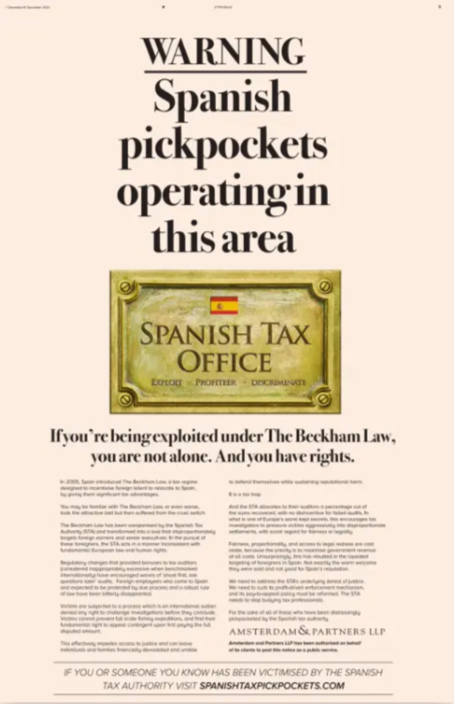 Hacienda replica al bufete británico que le acusó de ‘robar’ a los beneficiarios de la Ley Beckham