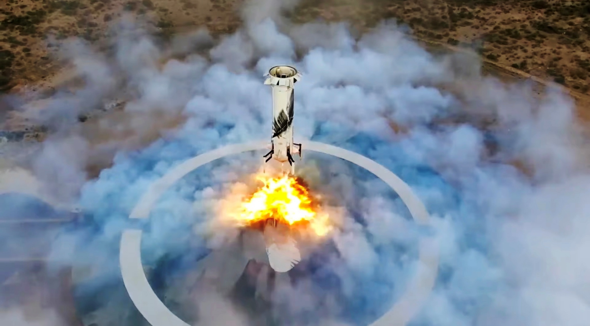 Un cohete de Blue Origin explota en la plataforma de lanzamiento durante una prueba