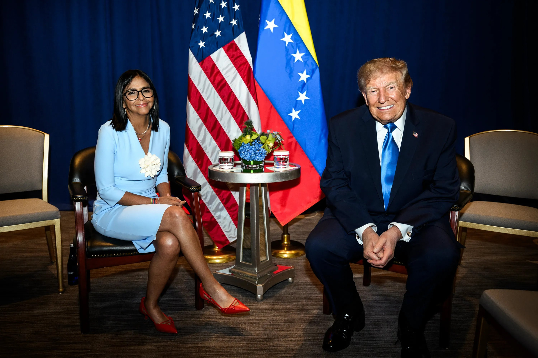 Trump y Delcy Rodríguez reafirman su acercamiento en una reunión bilateral en Nueva York al margen de la ONU