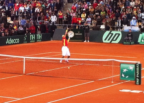 Rafa Nadal, e n la final de la Copa Davis en Sevilla.