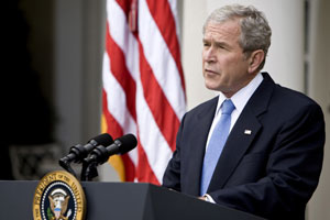 Bush comparece en la Casa Blanca para felicitar a Obama por su histrica victoria