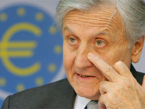 Jean-Claude Trichet, presidente del BCE, en un momento de la rueda de prensa de hoy | Foto Efe