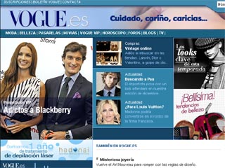 El portal web de la edicin espaola de la revista Vogue