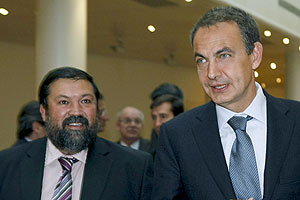 Francisco Caamao, junto al presidente Rodrguez Zapatero.