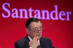 Alfredo Senz, el consejero delegado de Santander, durante la rueda de prensa de sus resultados