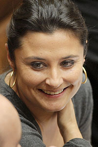 Laura Seara, hoy en el Parlamento Gallego poco despus de conocerse su nombramiento. EFE/Lavandeira jr
