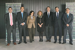 En la imagen, de izquierda a derecha, Eloy Velasco, Manuel Marchena, Marta Villn, Rosalina Daz Valcrcel, Jos Mara Michavila, Enrique Lpez y Julin Snchez Melgar.