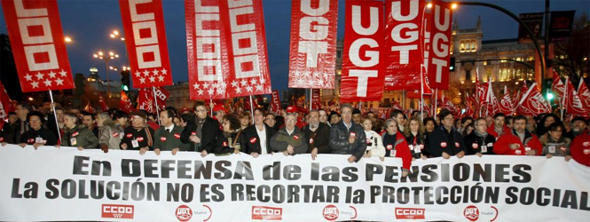 Imagen de la manifestacin sindical en Madrid poco antes del comienzo. Foto: M.T.