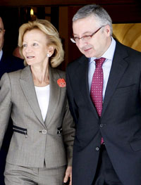 La vicepresidenta econmica, Elena Salgado y el ministro de Fomento, Jos Blanco