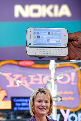 En la imagen inferior Carol Bartz, CEO de Yahoo