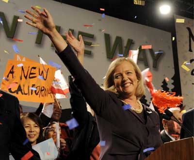 La candidata republicana al gobierno de California, Meg Whitman