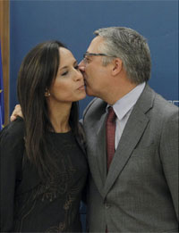José Blanco y Beatriz Corredor, durante el acto de toma de posesión del nuevo cargo de Corredor ayer.