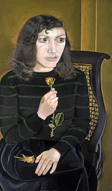Girl with Roses, de Lucian Freud./ British Council Collection