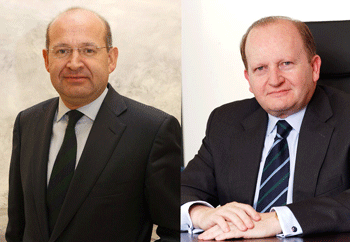 Ramón Sotomayor, nuevo presidente de Thyssenkrupp Elevadores para el Sur de Europa, y Javier del Pozo, presidente saliente.