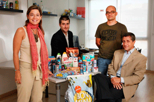 El equipo de Tu otro Super: Cristina Tresserres, Martí Cirera, Vicenç Escobedo e Ignacio Alba. Foto: Elena Ramón.