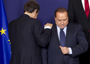 Zapatero y Berlusconi.