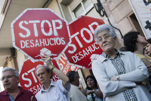Manifestacin contra los deshaucios en Barcelona