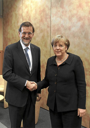 Mariano Rajoy y Angela Merkel, hace unos das.