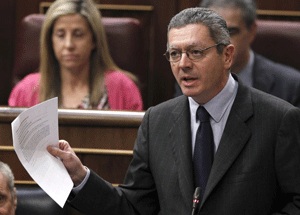 El ministro de Justicia, Alberto Ruiz-Gallardn, ayer en el Congreso.