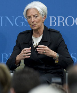 Christine Lagarde, en un momento de la conferencia de hoy | Foto: AFP