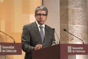 El portavoz del Gobierno cataln, Francesc Homs, durante la rueda de prensa celebrada hoy. | Foto: A. Moreno