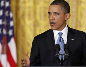 El presidente de EEUU, Barack Obama, durante la ltima rueda de prensa de su primer mandato