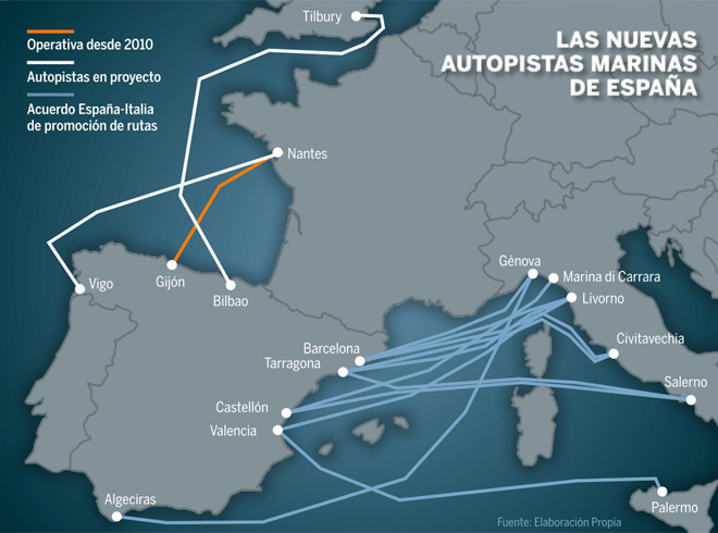 Espaa avanza en la ‘construccin’ de autopistas del mar hacia Europa
