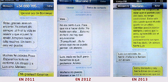 Rajoy cruz SMS con Brcenas hasta marzo para silenciarlo