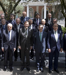El presidente del Gobierno, Mariano Rajoy, recibe en La Moncloa a los miembros del Consejo Empresarial para la Competitividad.