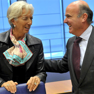 Christine Lagarde (FMI) y Luis de Guindos