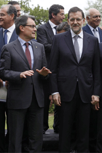 Artur Mas, presidente cataln, junto a Mariano Rajoy, presidente espaol.