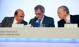 Los presidentes de Santander; Telefnica y CaixaBank
