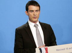 Manuel Valls, primer ministro galo, anuncia las medidas hoy en el Palacio del Elseo