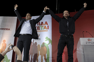Syriza y Podemos unen fuerzas en Atenas "para luchar contra Merkel"