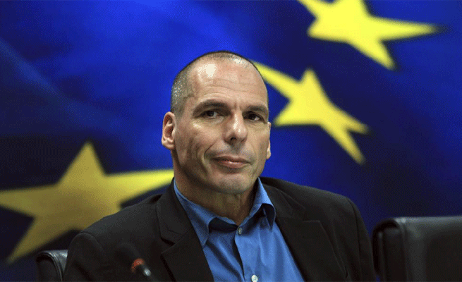El ministro de Finanzas griego, Yanis Varufakis, tras su reunin el pasado viernes con el presidente del Eurogrupo, Jeroen Dijsselbloem, cuando dijo que su Gobierno no reconoce a la "troika" de acreedores como interlocutora vlida en las negociaciones sobre el programa de rescate de Grecia.