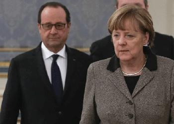 Franois Hollande y Angela Merkel.