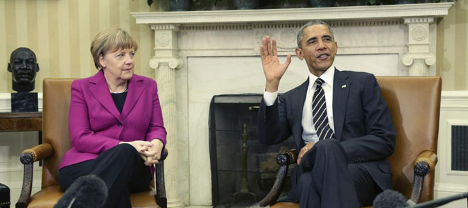 Angela Merkel y Barack Obama reunidos en la Casa Blanca