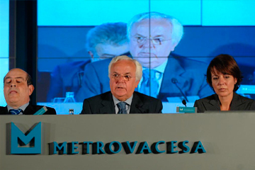 Imagen de recurso de la Junta general de Metrovacesa. En el centro, Joaquin Rivero.